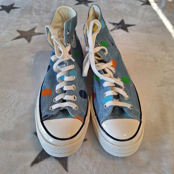 Converse Chuck Taylor All Star Size 7.5M/9.5 170011C Golf Wang Denim Polka Dots - Picture 2 of 11